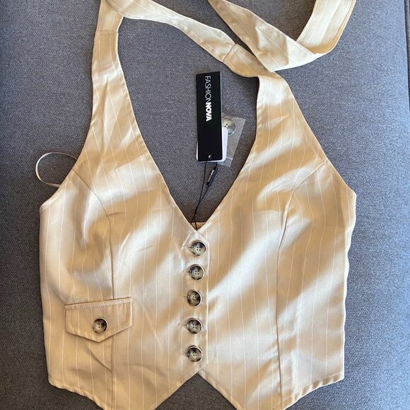 NWT Khaki Boss Up Pinstripe Pant Set- S & M - Picture 5 of 6